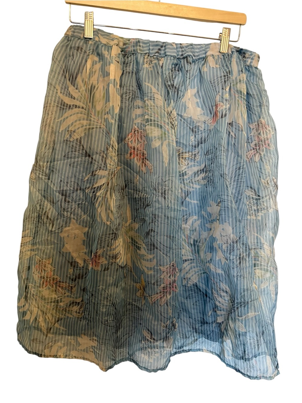 Zara Blue Floral A-Line Skirt - Picture 4 of 4